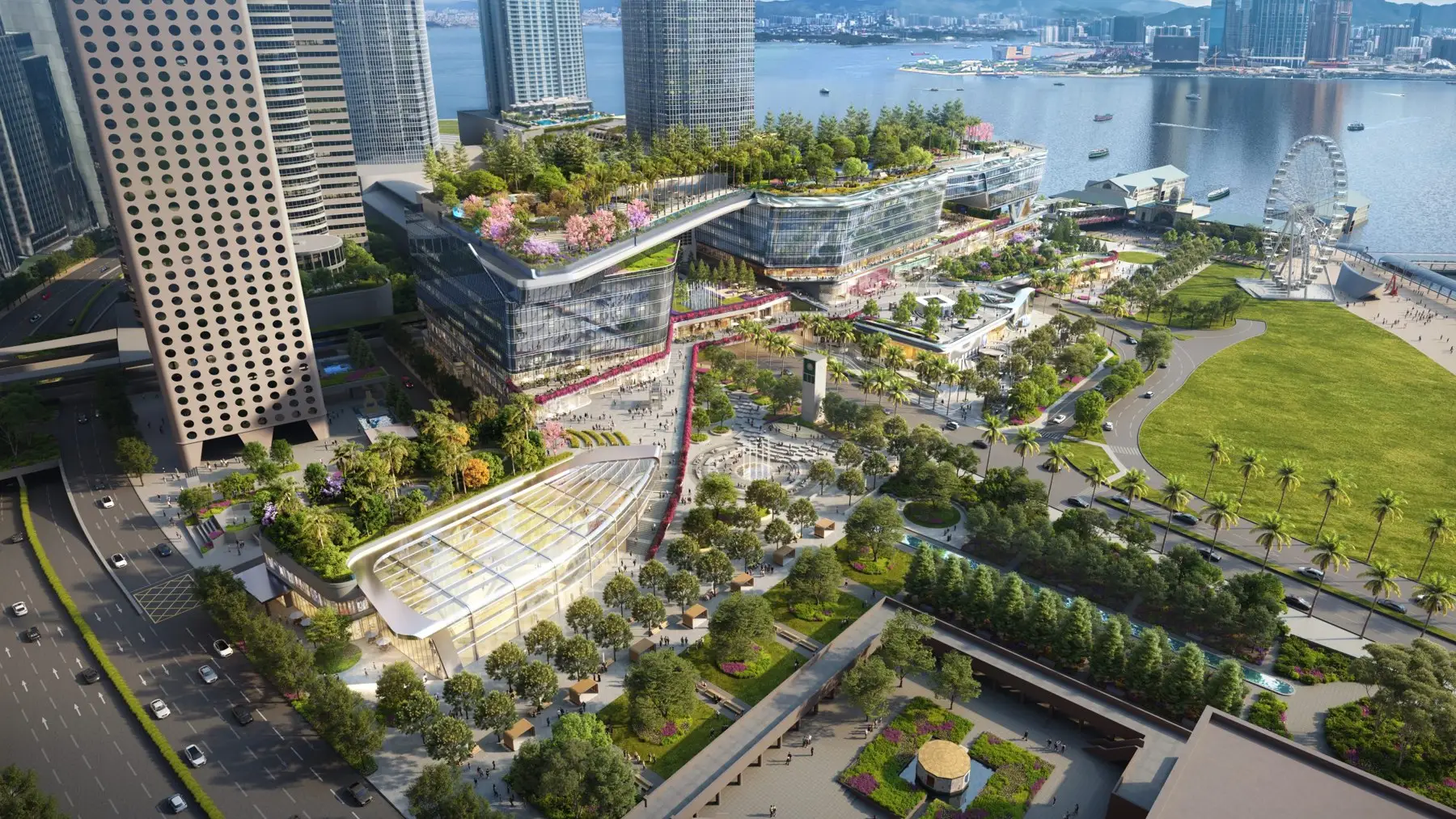 Central Yards, the aerial view toward the harbourfront.