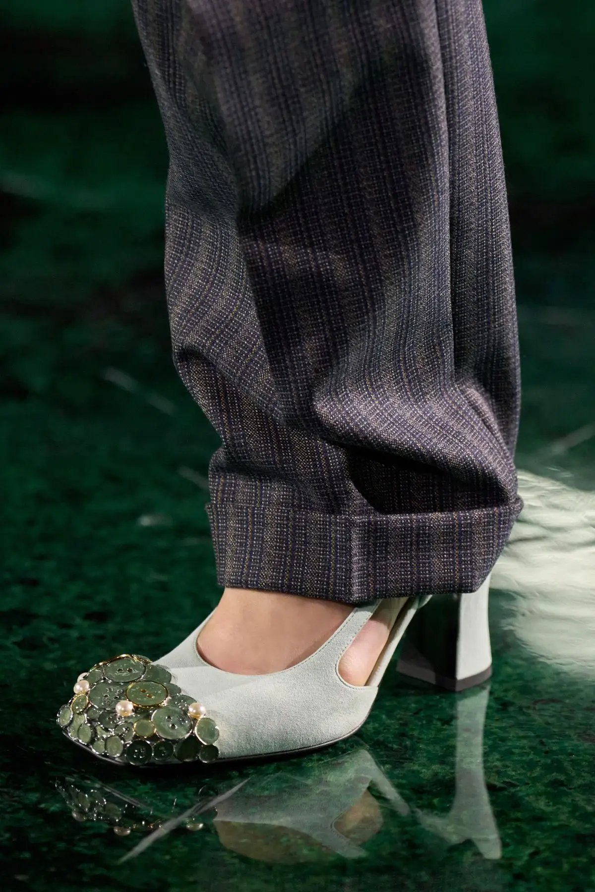 White, jewelled toe.
